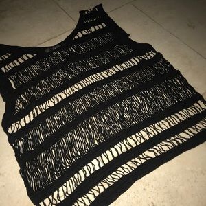 Black Knitted String Top